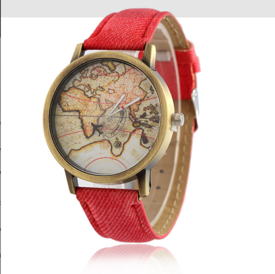 Relógio vintage com globo terrestre Unisex - Imagem 2